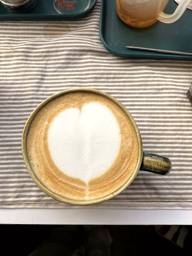 Latte with heart latte art