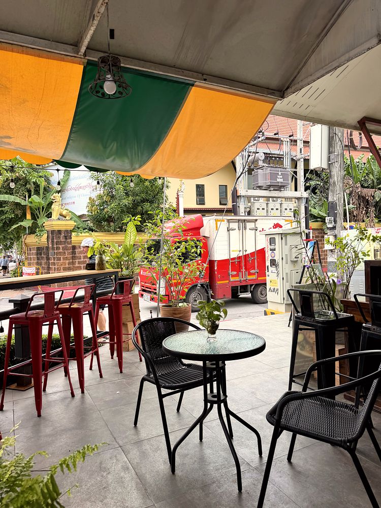 Outdoor tables on the terrace